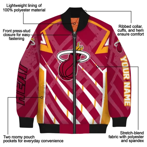 customized miami heat chevron angles red bomber jacket new arrival