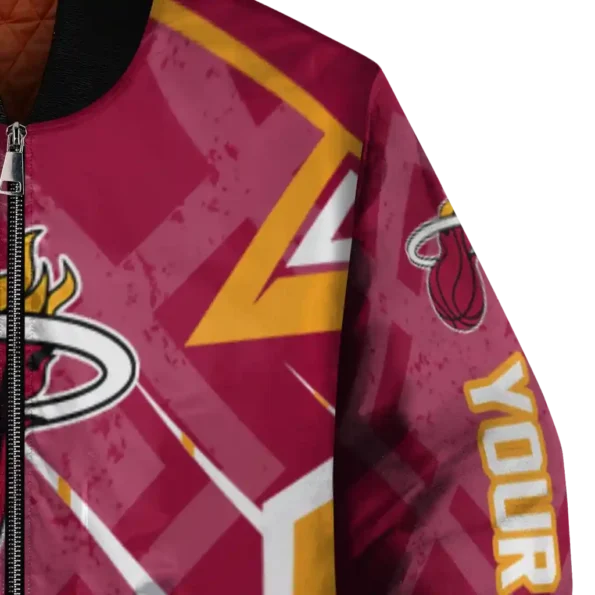 customized miami heat chevron angles red bomber jacket premium grade
