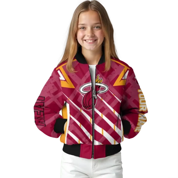 customized miami heat chevron angles red bomber jacket top rated