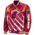 customized miami heat chevron angles red varsity jacket best selling.webp