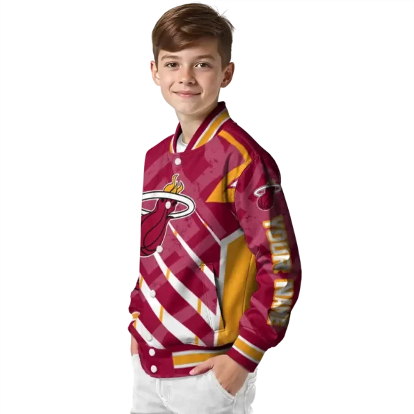 customized miami heat chevron angles red varsity jacket trendy.webp