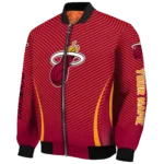 customized miami heat chevron arrow red bomber jacket best selling