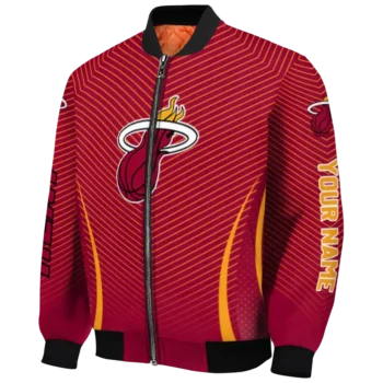 customized miami heat chevron arrow red bomber jacket best selling