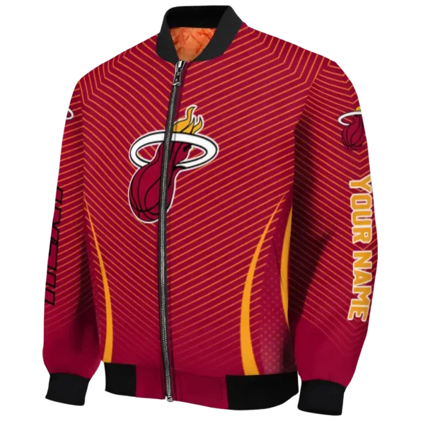 customized miami heat chevron arrow red bomber jacket best selling