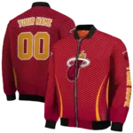 customized miami heat chevron arrow red bomber jacket best selling
