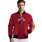 customized miami heat chevron arrow red bomber jacket best selling