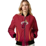 customized miami heat chevron arrow red bomber jacket best selling