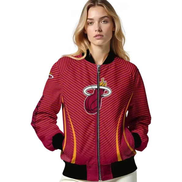 customized miami heat chevron arrow red bomber jacket latest model