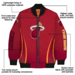 customized miami heat chevron arrow red bomber jacket best selling