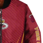 customized miami heat chevron arrow red bomber jacket best selling