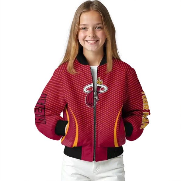 customized miami heat chevron arrow red bomber jacket top rated