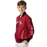 customized miami heat chevron arrow red bomber jacket best selling