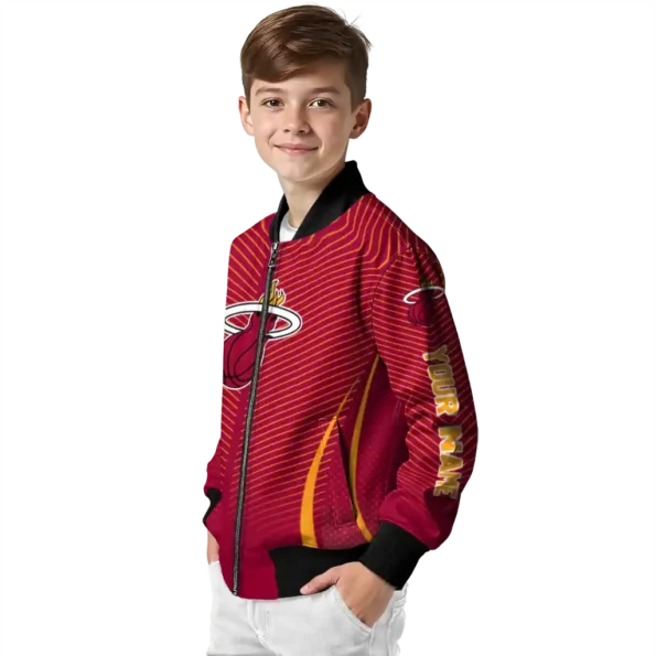 customized miami heat chevron arrow red bomber jacket trendy