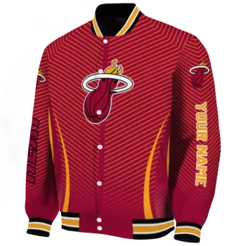 customized miami heat chevron arrow red varsity jacket best selling.webp