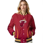 customized miami heat chevron arrow red varsity jacket best selling.webp