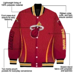 customized miami heat chevron arrow red varsity jacket best selling.webp
