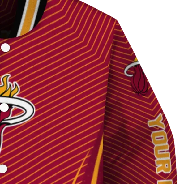 customized miami heat chevron arrow red varsity jacket premium grade.webp