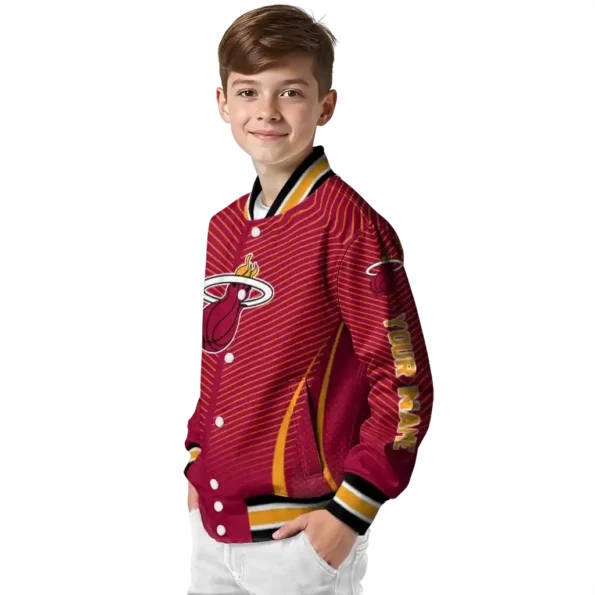 customized miami heat chevron arrow red varsity jacket trendy.webp