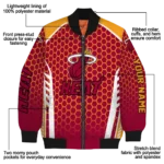 customized miami heat hexagon grid red bomber jacket best selling