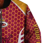 customized miami heat hexagon grid red bomber jacket best selling