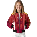 customized miami heat hexagon grid red bomber jacket best selling