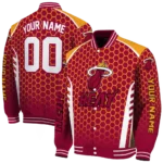 customized miami heat hexagon grid red varsity jacket best selling.webp