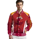 customized miami heat hexagon grid red varsity jacket best selling.webp