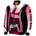 customized miami heat mesh effect red black bomber jacket best selling