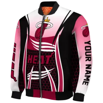 customized miami heat mesh effect red black bomber jacket best selling