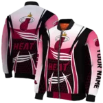 customized miami heat mesh effect red black bomber jacket best selling