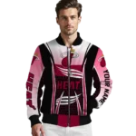customized miami heat mesh effect red black bomber jacket best selling