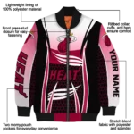 customized miami heat mesh effect red black bomber jacket best selling