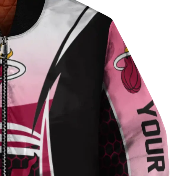 customized miami heat mesh effect red black bomber jacket premium grade