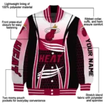 customized miami heat mesh effect red black varsity jacket best selling.webp
