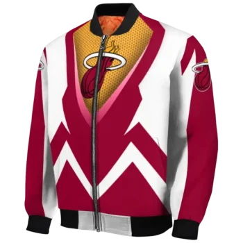 customized miami heat v stripes red white bomber jacket best selling