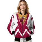 customized miami heat v stripes red white bomber jacket best selling