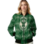 customized milwaukee bucks bolt stripe green bomber jacket best selling