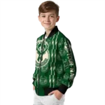 customized milwaukee bucks bolt stripe green bomber jacket best selling
