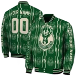customized milwaukee bucks bolt stripe green varsity jacket best selling.webp