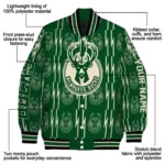 customized milwaukee bucks bolt stripe green varsity jacket best selling.webp