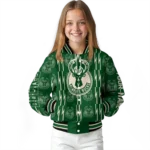customized milwaukee bucks bolt stripe green varsity jacket best selling.webp