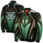customized milwaukee bucks mesh chest black bomber jacket best selling
