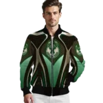 customized milwaukee bucks mesh chest black bomber jacket best selling
