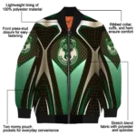 customized milwaukee bucks mesh chest black bomber jacket best selling