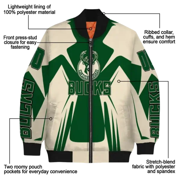 customized milwaukee bucks spider mark green bomber jacket new arrival