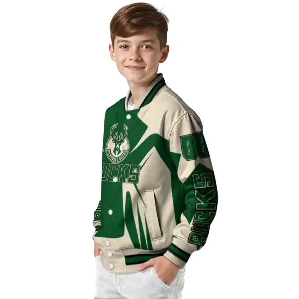 customized milwaukee bucks spider mark green varsity jacket trendy.webp