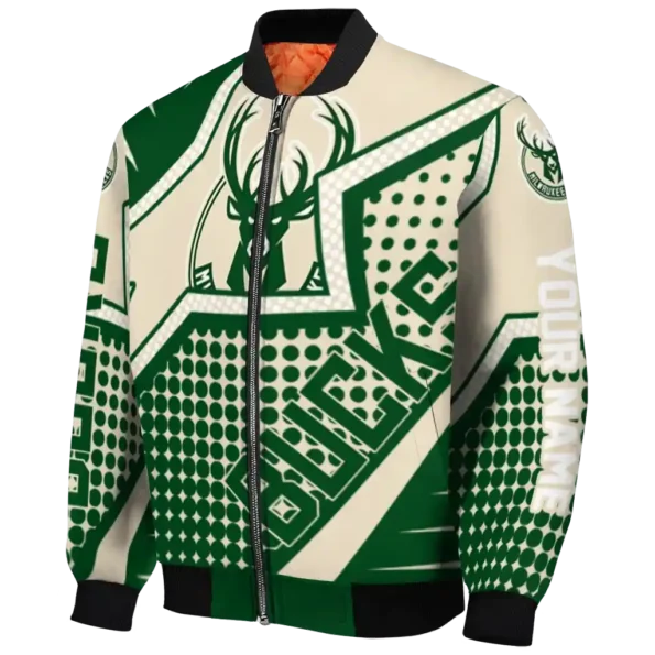 customized milwaukee bucks star burst green bomber jacket best selling