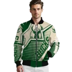 customized milwaukee bucks star burst green bomber jacket best selling