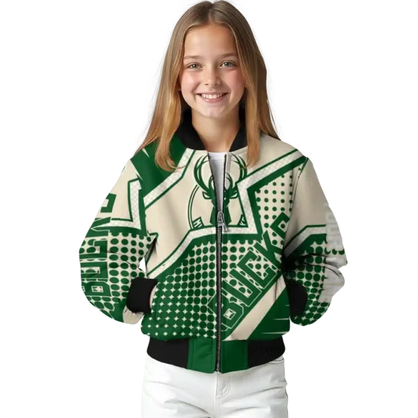 customized milwaukee bucks star burst green bomber jacket top rated