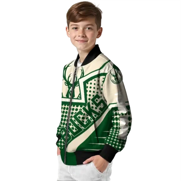 customized milwaukee bucks star burst green bomber jacket trendy
